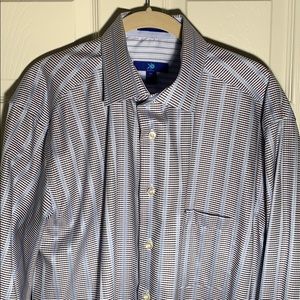 Egara XL Light Blue Striped Dress Shirt